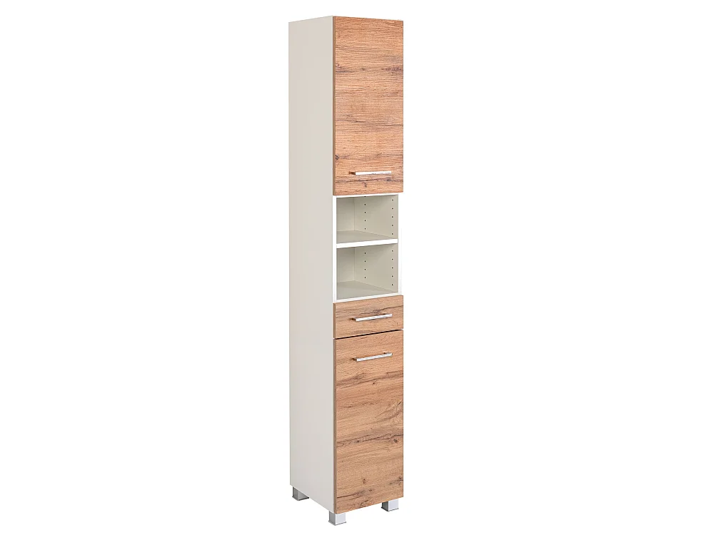 Held Möbel Ensemble de meuble-lavabo avec vasque à poser 5 pièces Paris chêne Wotan / blanc L/H/P 120 x 200 x 35 cm