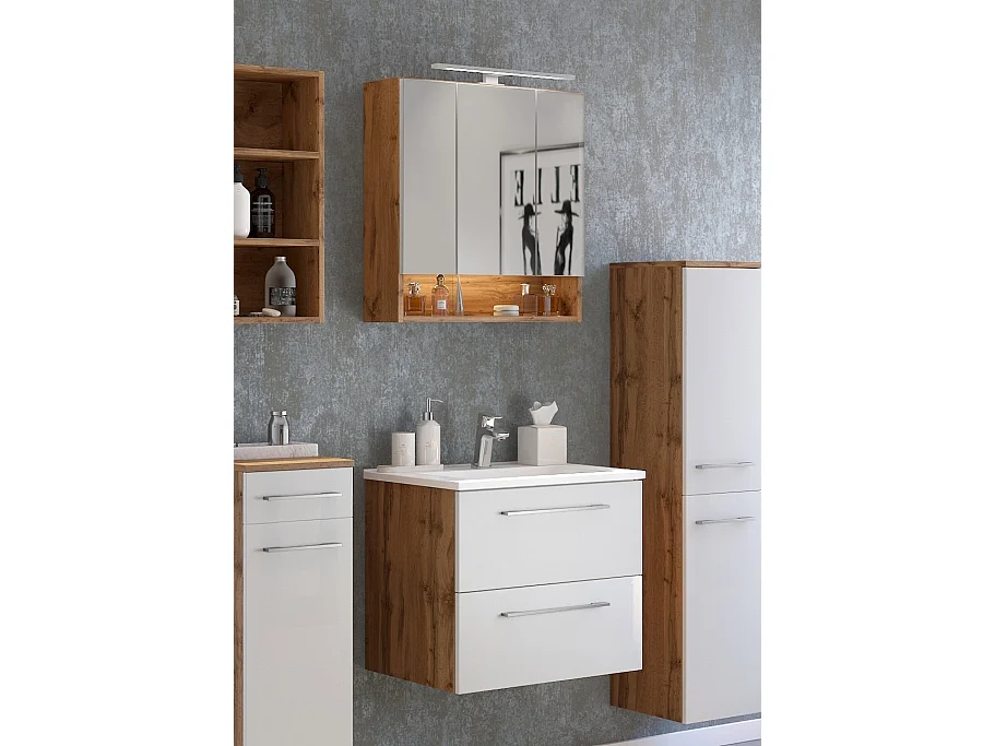 Held Möbel Ensemble de meuble-lavabo Livorno L/H/P 60 x 200 x 47 cm