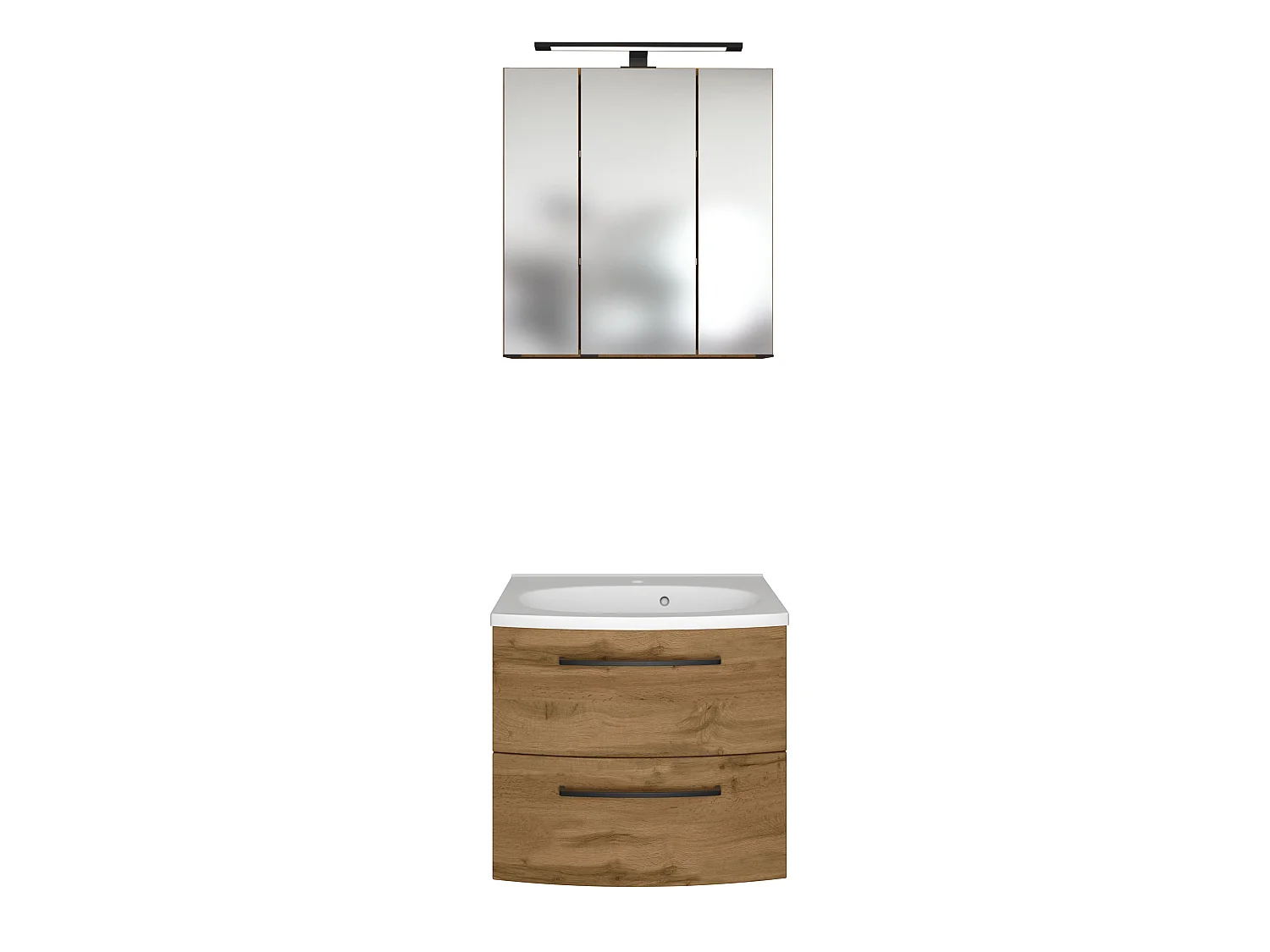 Held Möbel Ensemble de meuble-lavabo 2 pièces Manchester chêne Wotan L/H/P 60 x 200 x 45 cm
