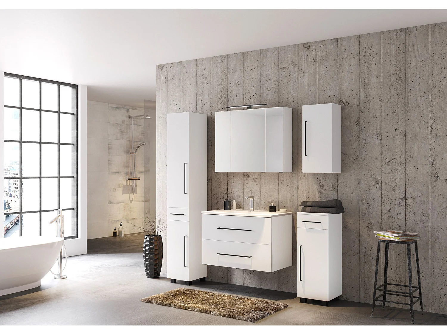 Held Möbel Ensemble de meuble-lavabo Luzern L/H/P 80 x 200 x 47 cm