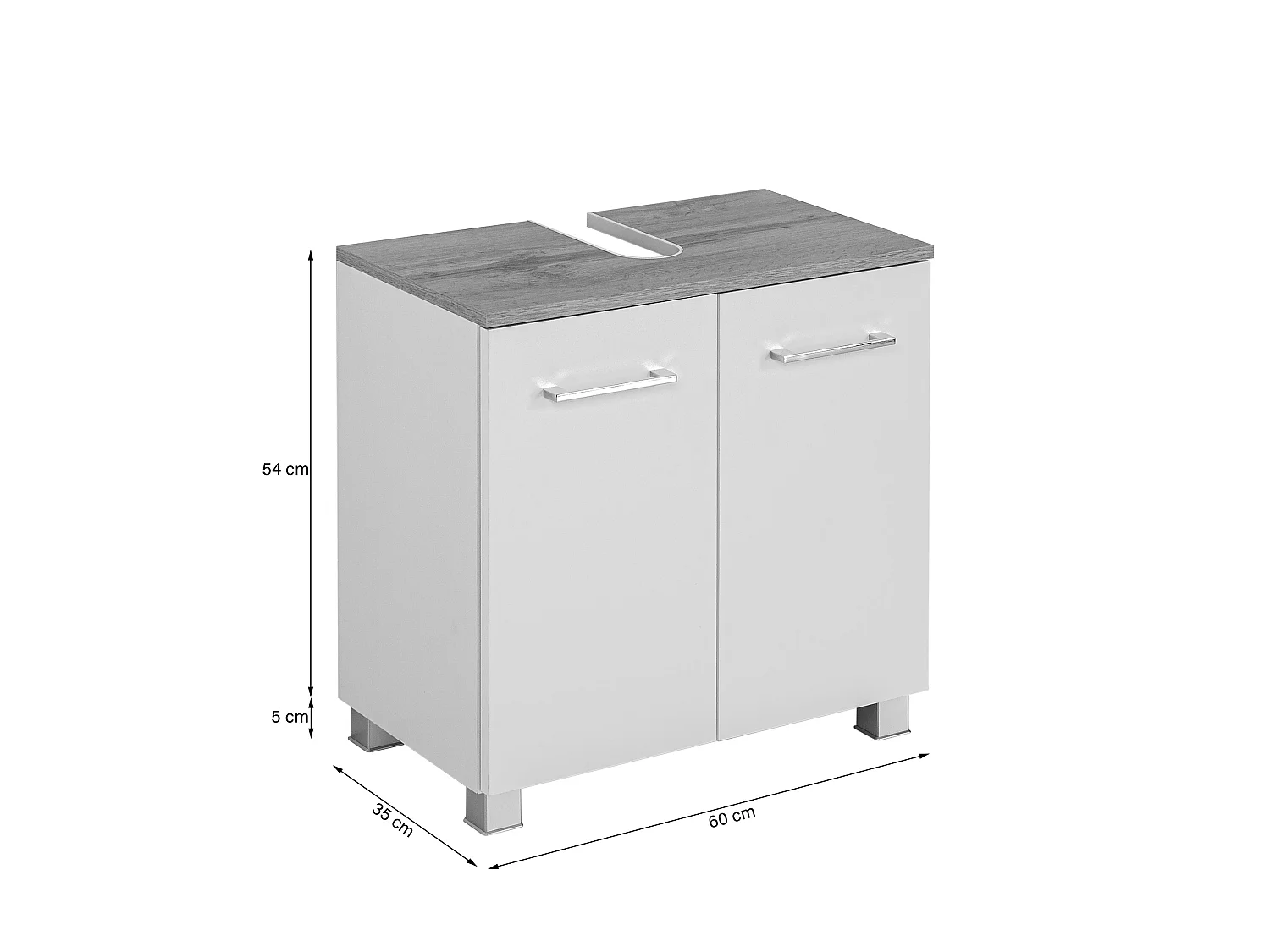 Held Möbel Ensemble de meuble-lavabo 2 pièces Paris blanc L/H/P 60 x 200 x 35 cm