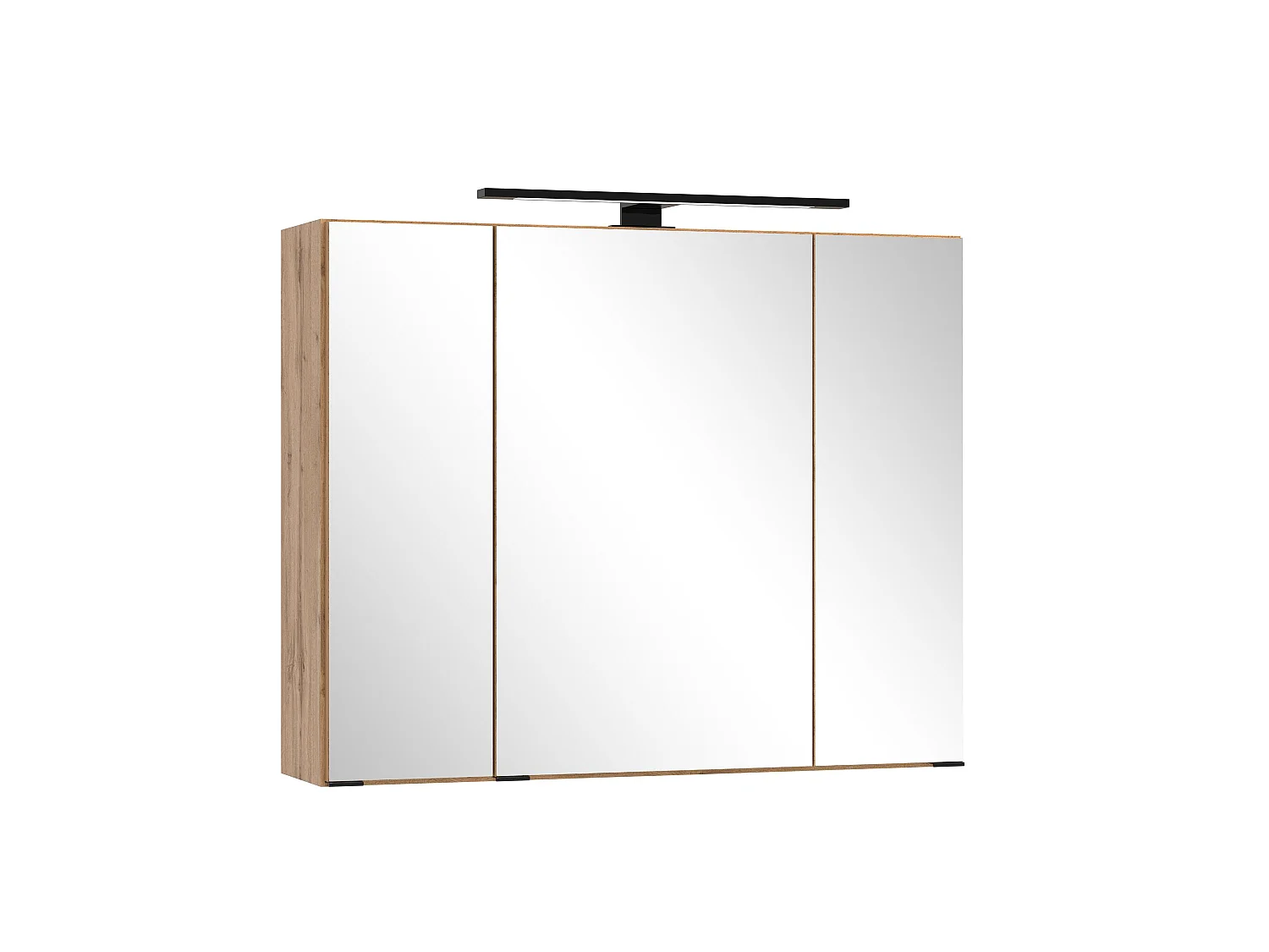 Held Möbel Ensemble de meuble-lavabo 2 pièces Liverpool chêne Wotan / noir rayé L/H/P 80 x 200 x 47 cm