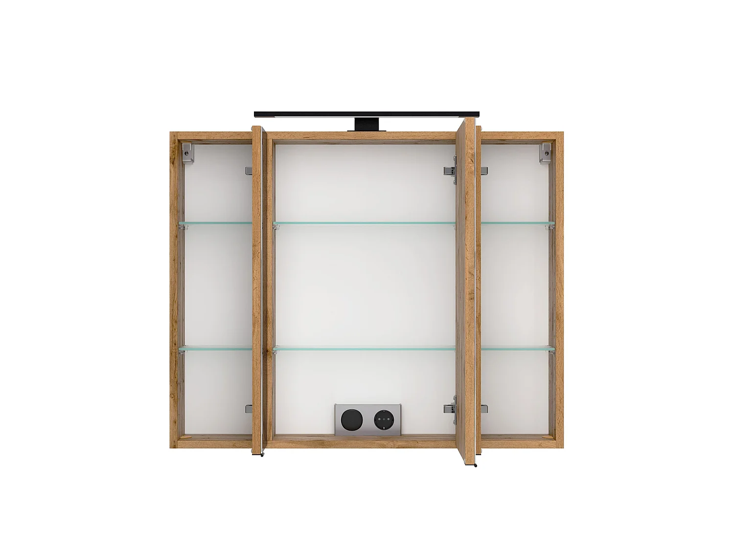 Held Möbel Ensemble de meuble-lavabo 2 pièces Liverpool chêne Wotan / noir rayé L/H/P 80 x 200 x 47 cm