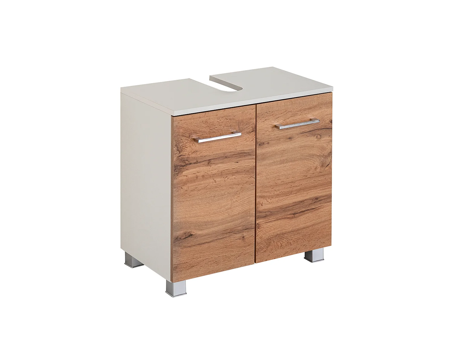 Held Möbel Ensemble de meuble-lavabo 2 pièces Paris chêne Wotan / blanc L/H/P 60 x 200 x 35 cm