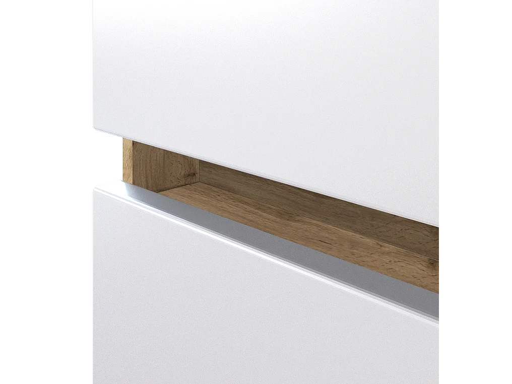 Held Möbel Meuble-lavabo Lucca blanc mat / chêne Wotan L/H/P 80 x 54 x 47 cm