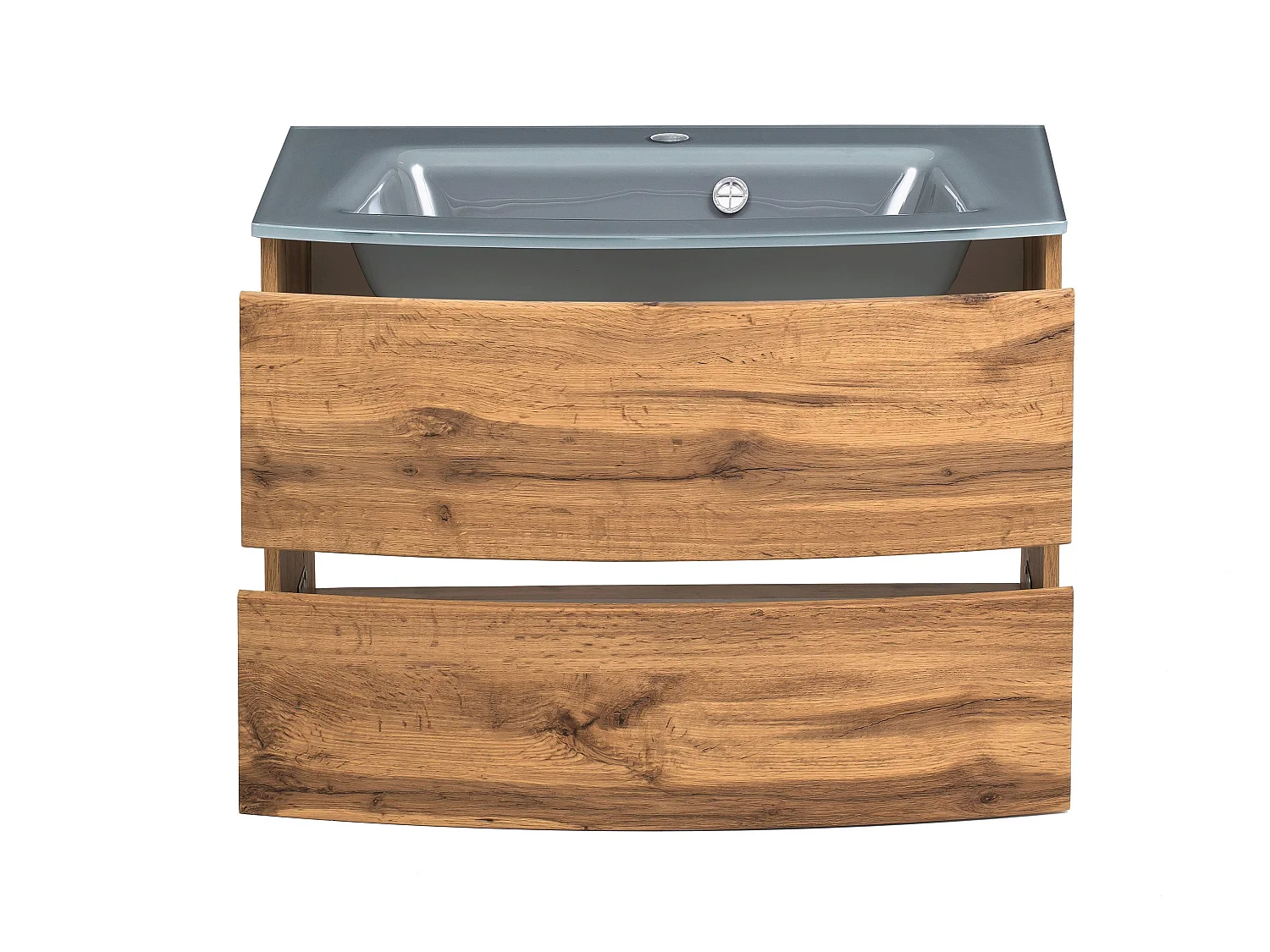 Held Möbel Meuble-lavabo Kopenhagen verre gris L/H/P 80 x 54 x 49 cm