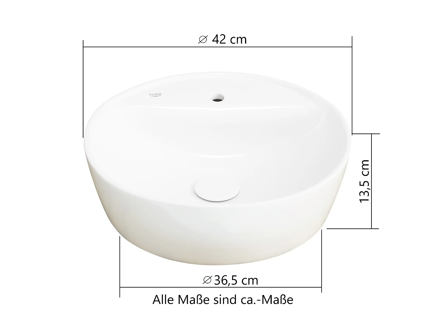 Held Möbel Meuble-lavabo avec vasque à poser Liverpool chêne Wotan / noir rayé L/H/P 80 x 54,5 x 47 cm