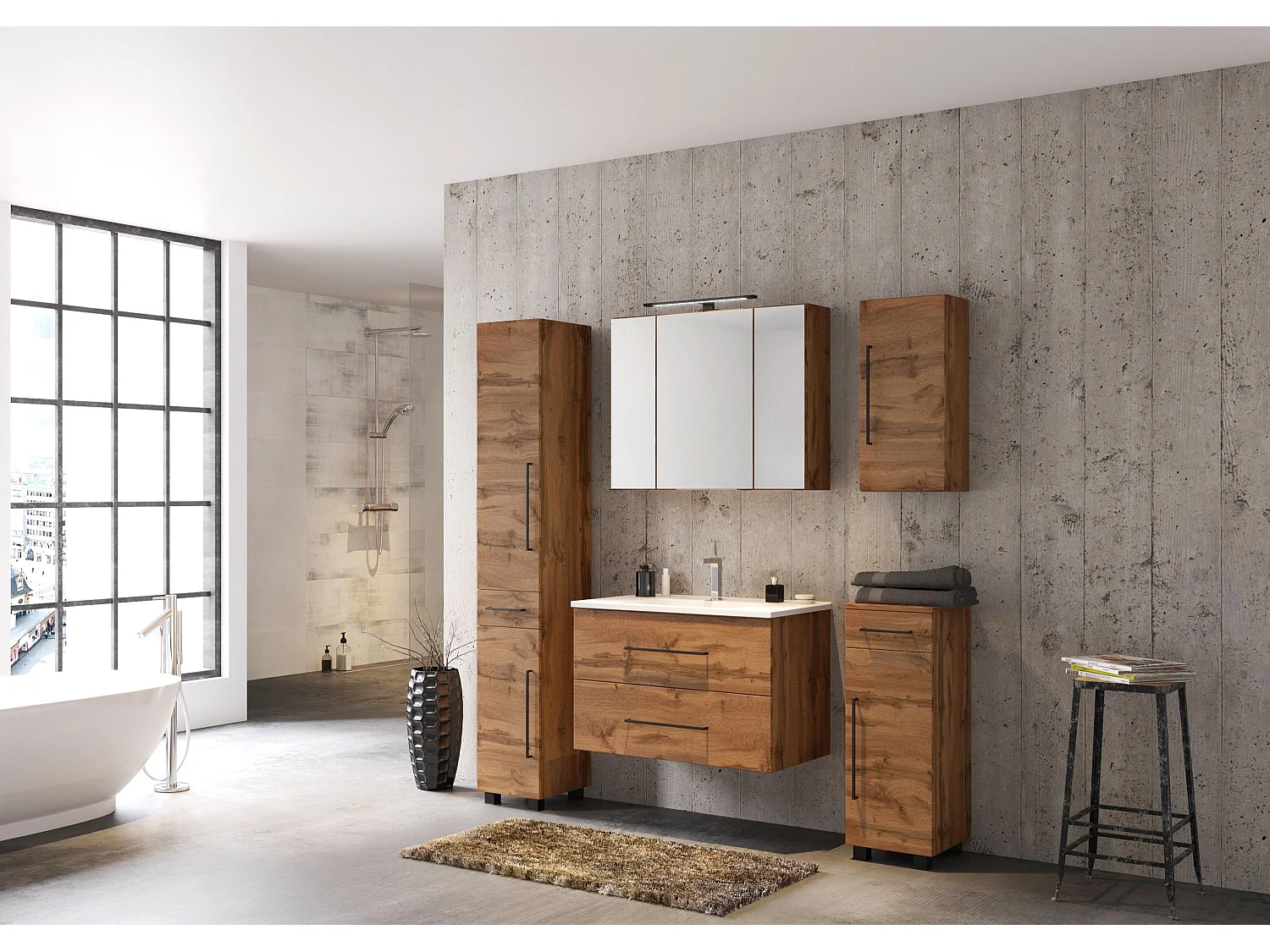 Held Möbel Meuble-lavabo Luzern L/H/P 80 x 54 x 47 cm