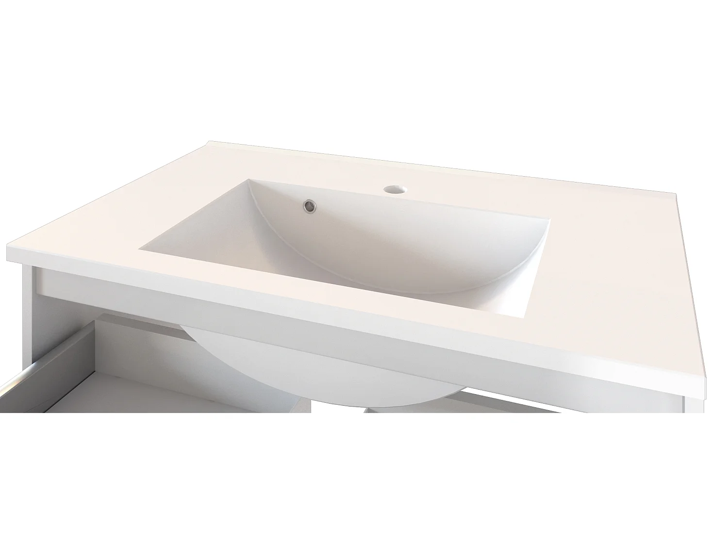 Held Möbel Meuble-lavabo Lucca blanc mat / chêne Wotan L/H/P 60 x 54 x 47 cm