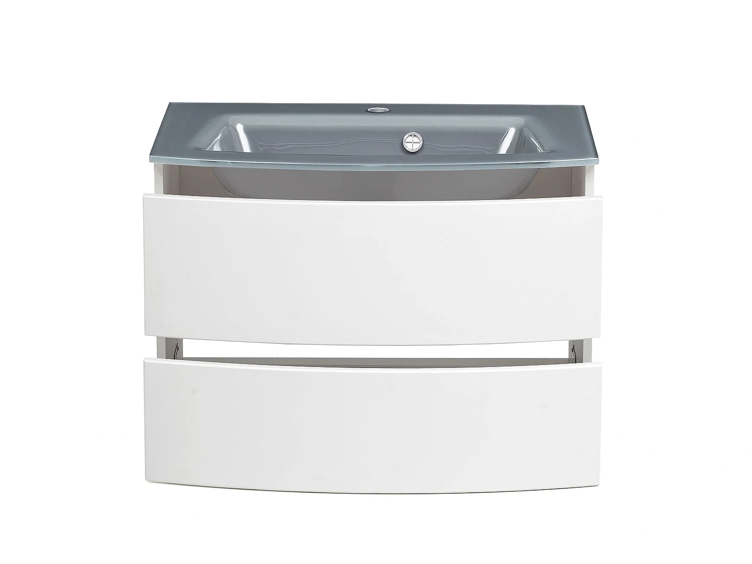 Held Möbel Meuble-lavabo Kopenhagen verre gris L/H/P 80 x 54 x 49 cm