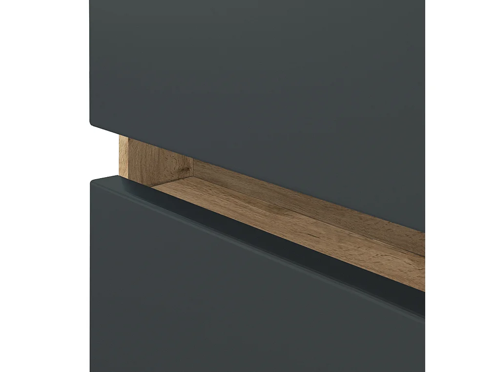 Held Möbel Meuble-lavabo Lucca gris mat / chêne Wotan L/H/P 80 x 54 x 47 cm