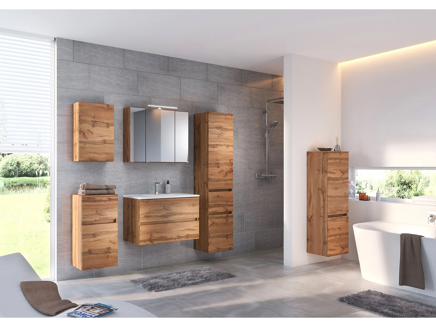Held Möbel Meuble-lavabo Baabe L/H/P 80 x 54 x 47 cm