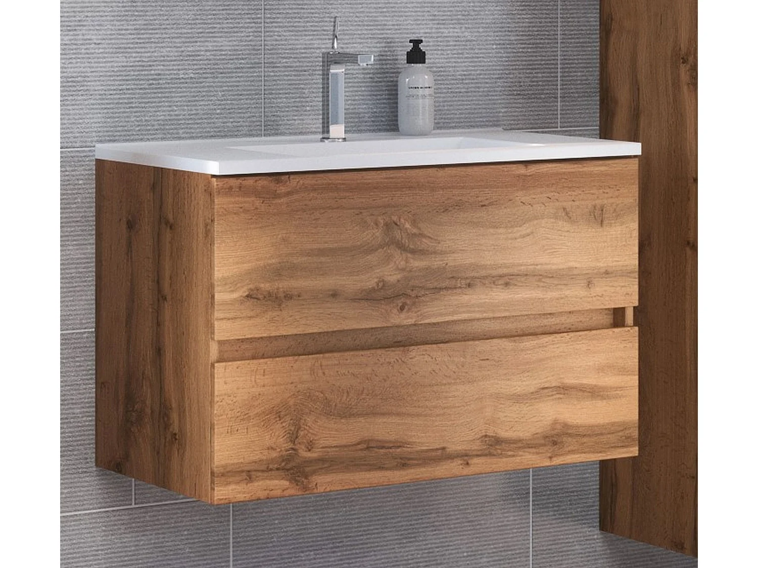 Held Möbel Meuble-lavabo Baabe L/H/P 80 x 54 x 47 cm