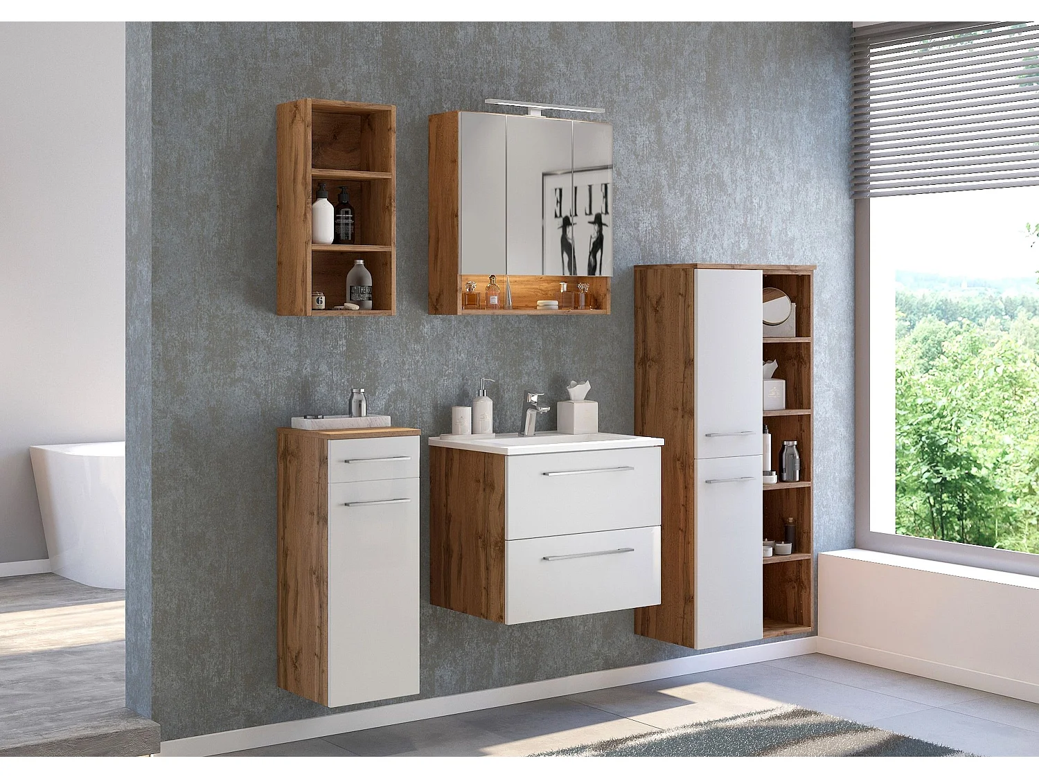 Held Möbel Meuble-lavabo Livorno L/H/P 60 x 54 x 47 cm