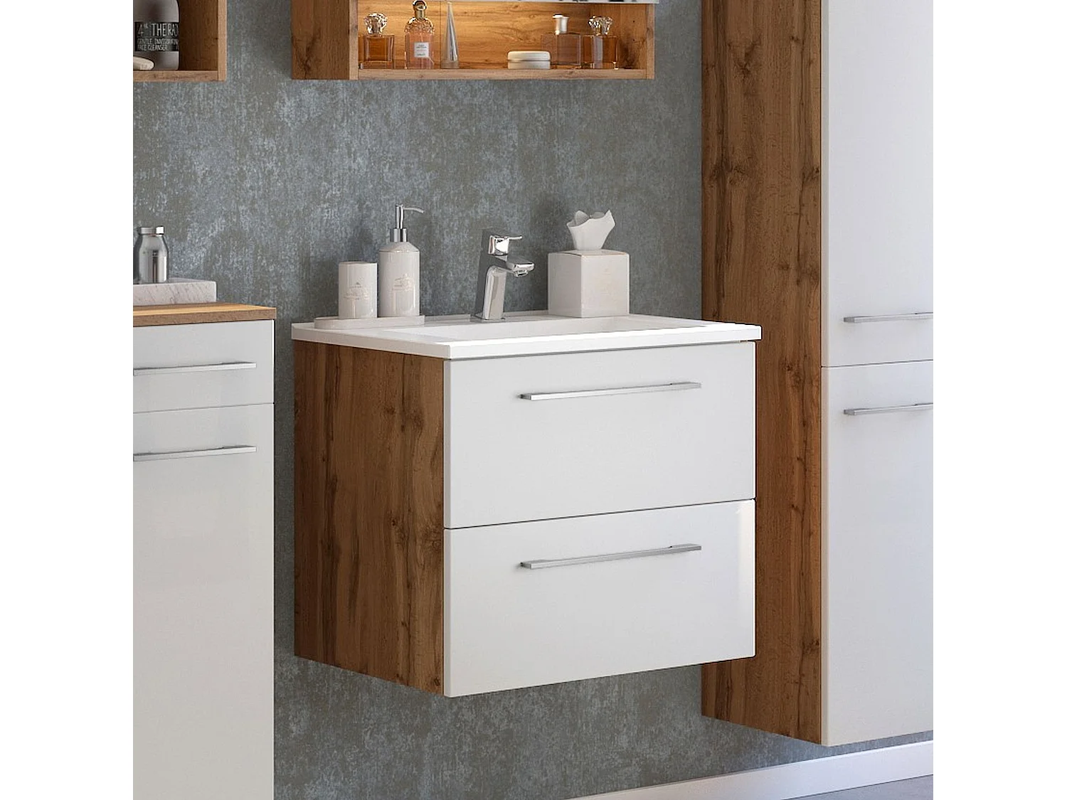 Held Möbel Meuble-lavabo Livorno L/H/P 60 x 54 x 47 cm