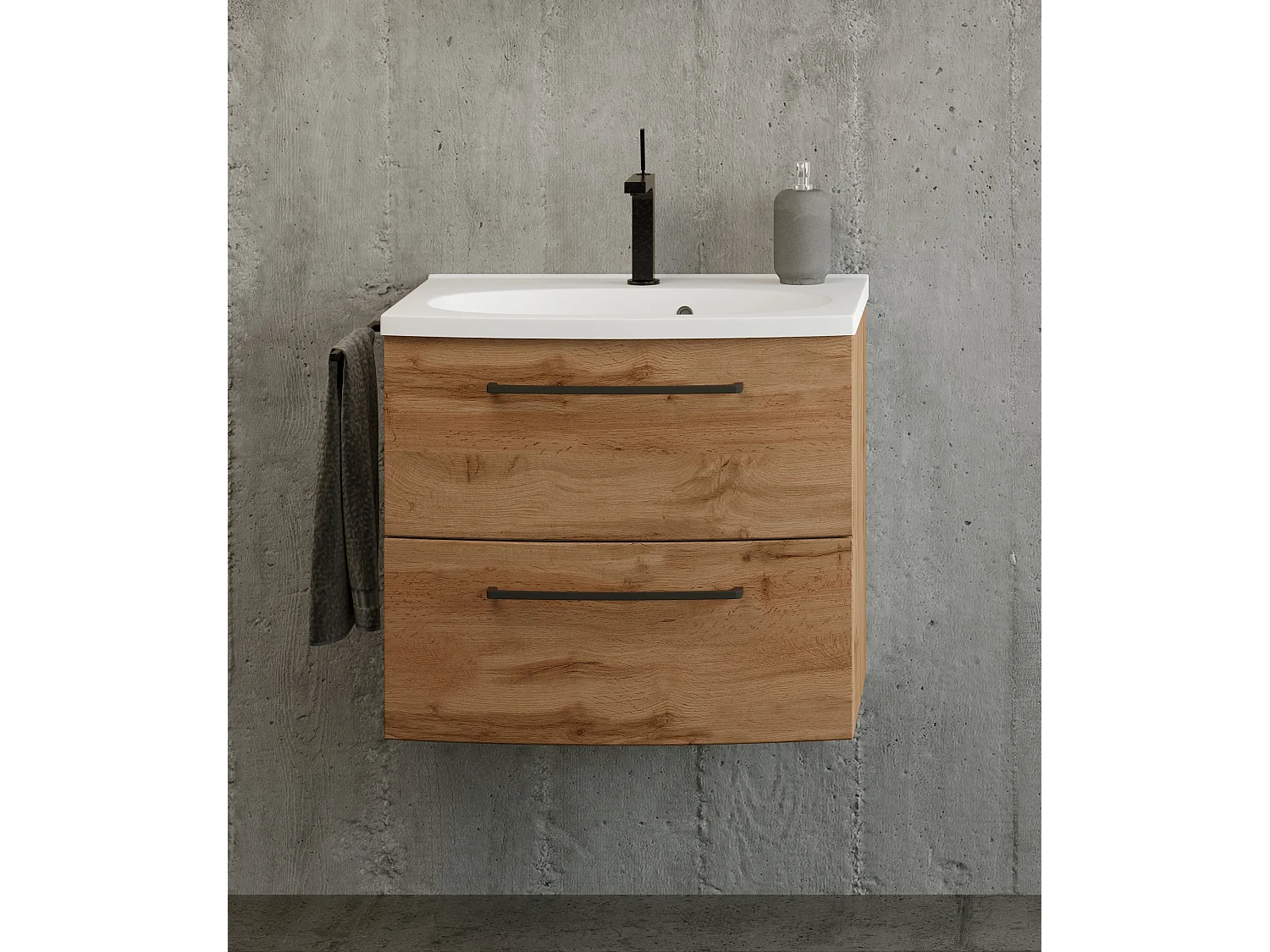 Held Möbel Meuble-lavabo Manchester chêne Wotan L/H/P 60 x 54 x 45 cm