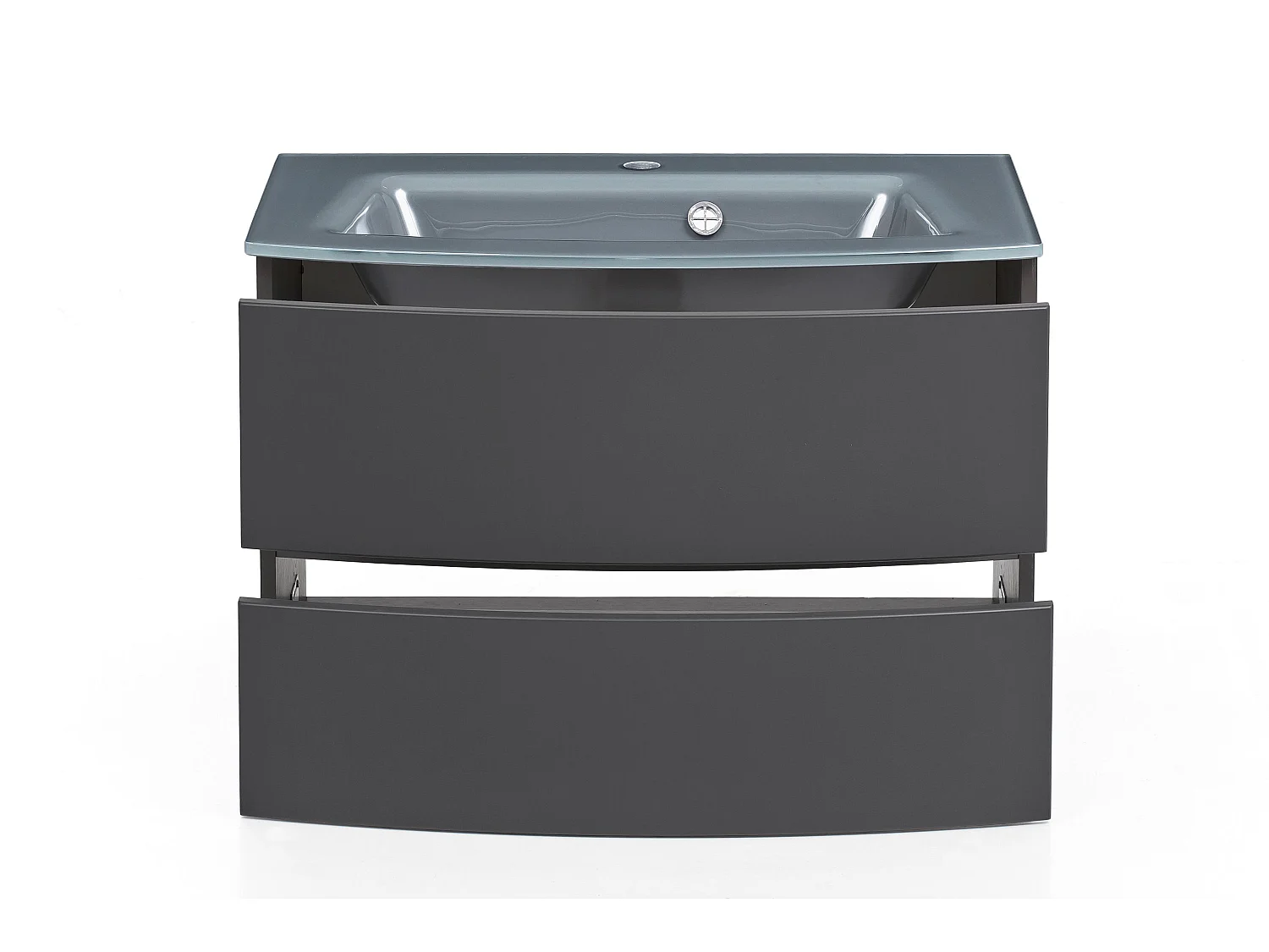 Held Möbel Meuble-lavabo Kopenhagen verre gris L/H/P 80 x 54 x 49 cm