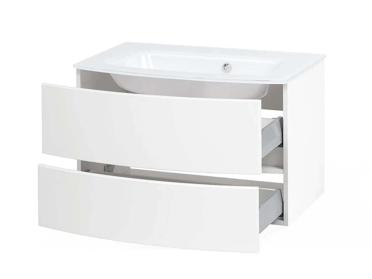 Held Möbel Meuble-lavabo Kopenhagen verre blanc L/H/P 80 x 54 x 49 cm