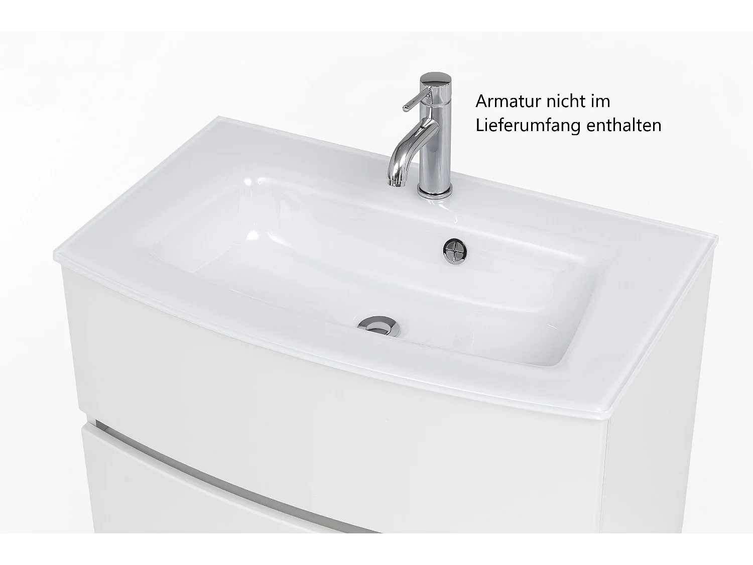 Held Möbel Meuble-lavabo Kopenhagen verre blanc L/H/P 80 x 54 x 49 cm