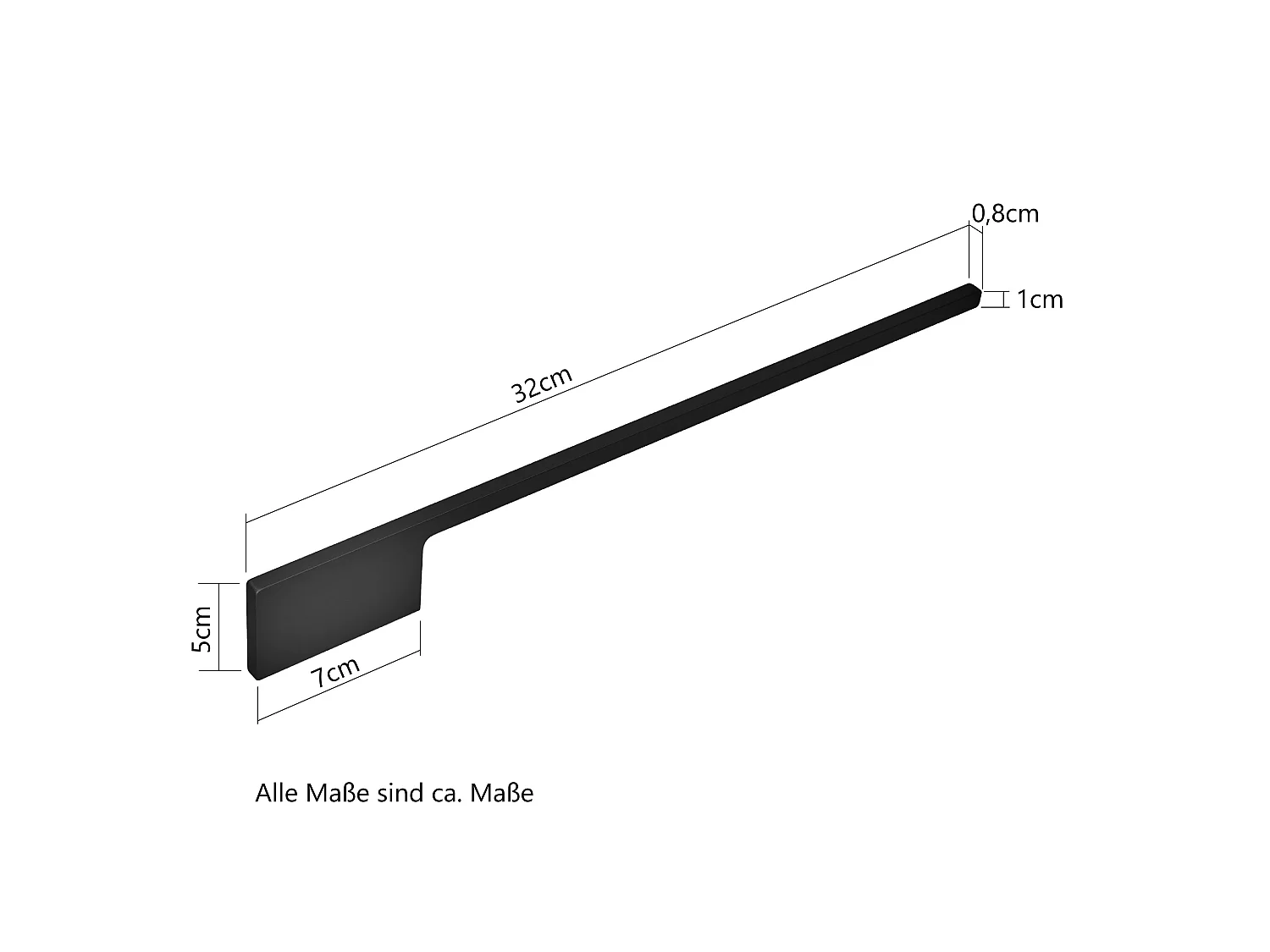Held Möbel Porte-serviettes Liverpool noir mat L/H/P 32 x 5 x 1 cm