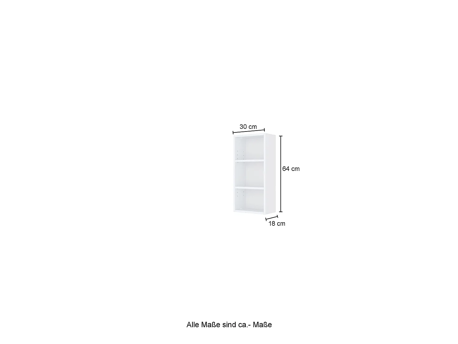 Held Möbel Étagère suspendue Livorno chêne Wotan / blanc mat L/H/P 30 x 64 x 18 cm