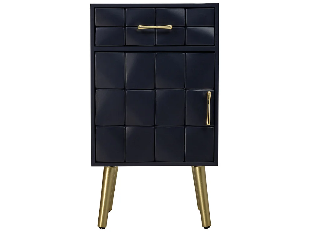 Mesa de cabeceira de madeira preta 40x35x71h cm