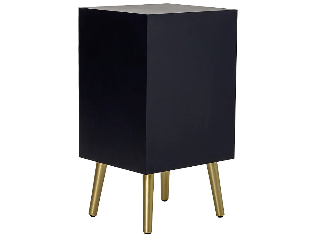 Mesa de cabeceira de madeira preta 40x35x71h cm