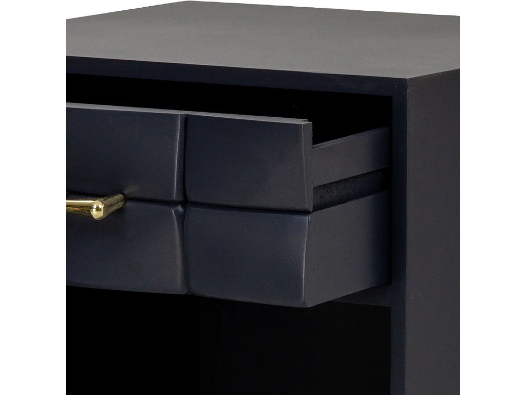 Mesa de cabeceira de madeira preta 40x35x71h cm