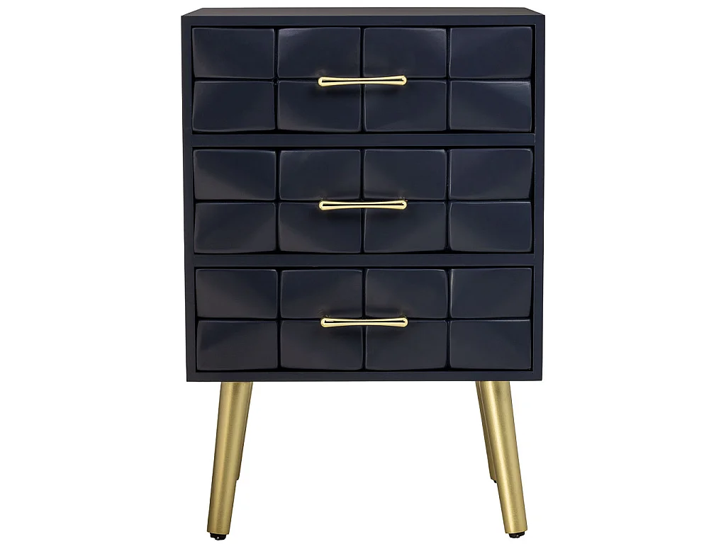 Mesa de cabeceira de madeira preta 44x35x65h cm
