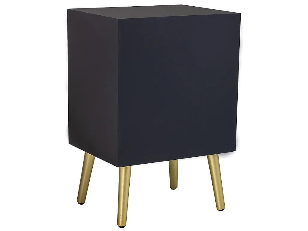 Mesa de cabeceira de madeira preta 44x35x65h cm