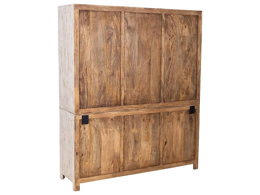 Weiße, handgefertigte Holzvitrine, 160 x 45 x 190 cm (H)