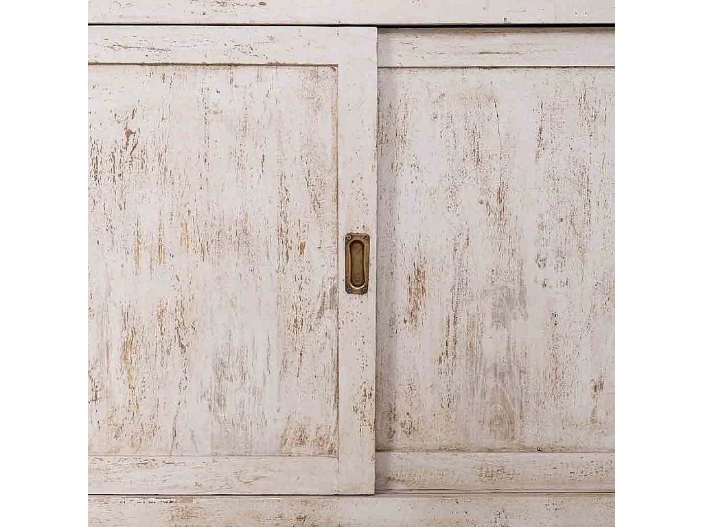 Weiße, handgefertigte Holzvitrine, 160 x 45 x 190 cm (H)