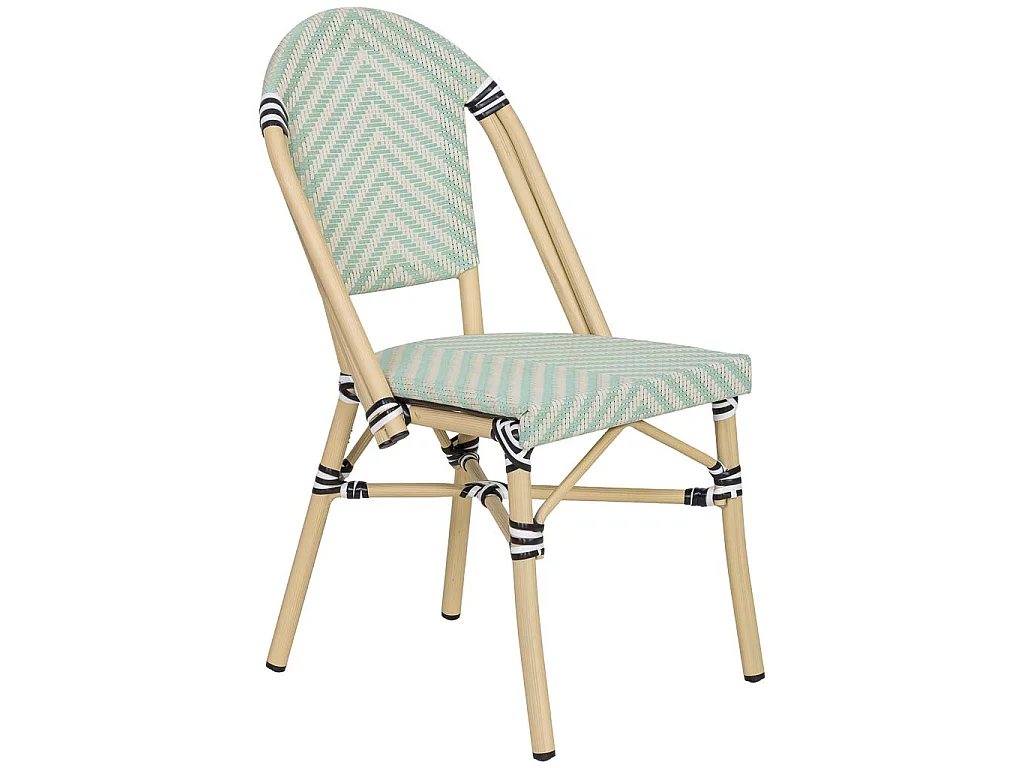 Fauteuil en rotin synthétique vert 46x57x88 cm
