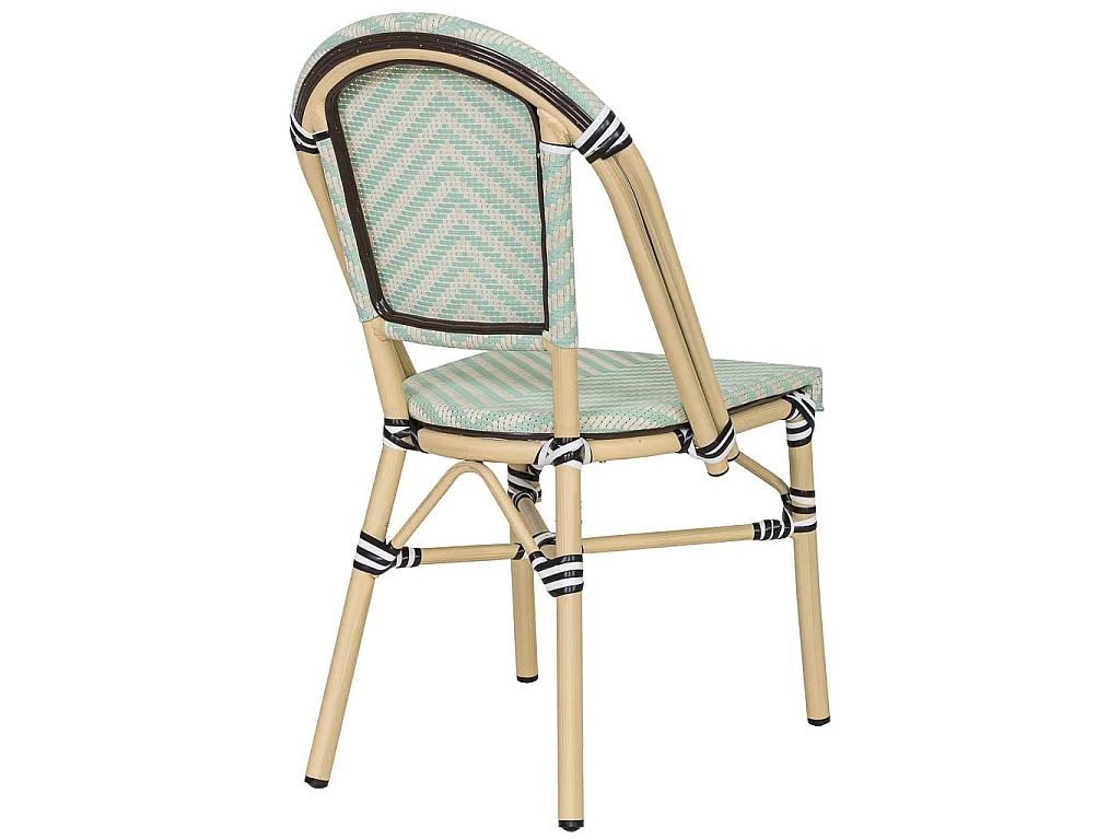 Fauteuil en rotin synthétique vert 46x57x88 cm