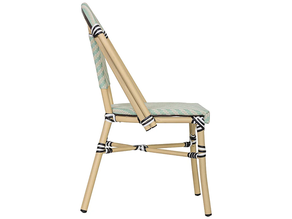 Fauteuil en rotin synthétique vert 46x57x88 cm