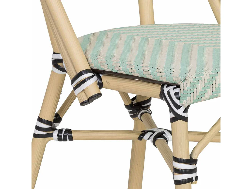 Fauteuil en rotin synthétique vert 46x57x88 cm