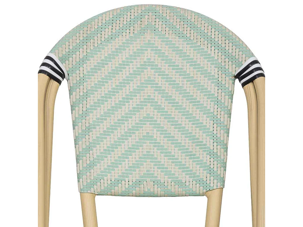 Fauteuil en rotin synthétique vert 46x57x88 cm