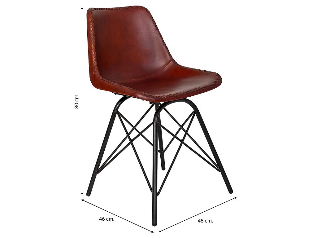 Silla de metal marrón 46x46x80h cm
