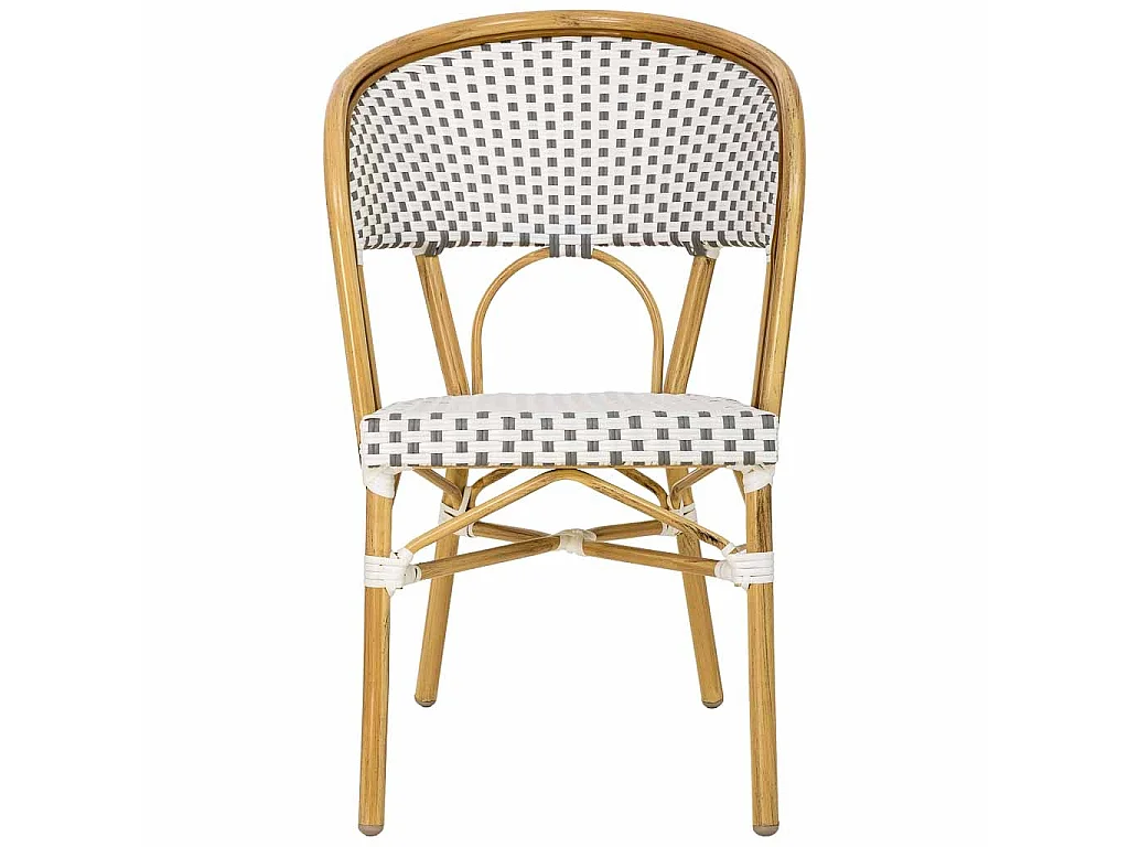 Weißer Rattanstuhl, 50 x 61 x 86 cm (H)