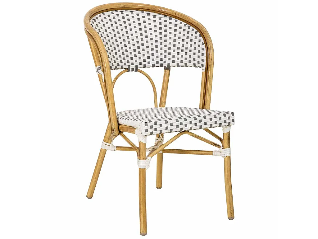Weißer Rattanstuhl, 50 x 61 x 86 cm (H)