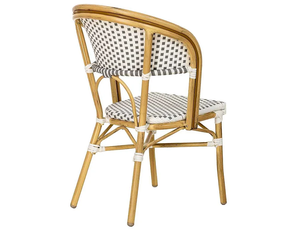 Weißer Rattanstuhl, 50 x 61 x 86 cm (H)