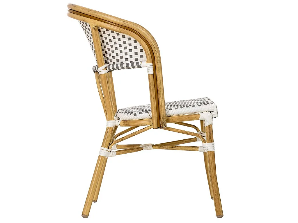 Weißer Rattanstuhl, 50 x 61 x 86 cm (H)