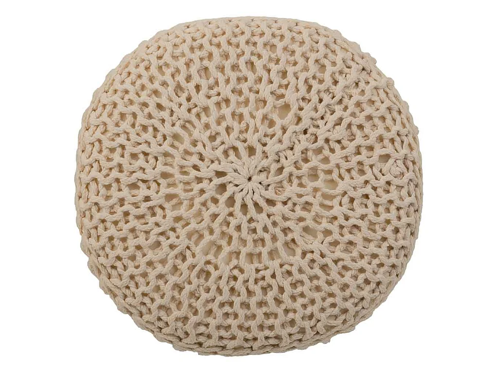 Taburete de madera y algodón trenzado marrón 32x32x44