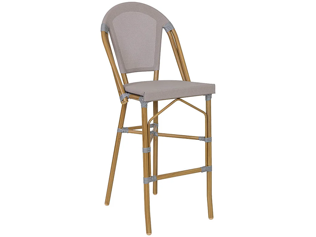 Hocker mit Ablagefach in Rotin, grau, 47x56x116 cm
