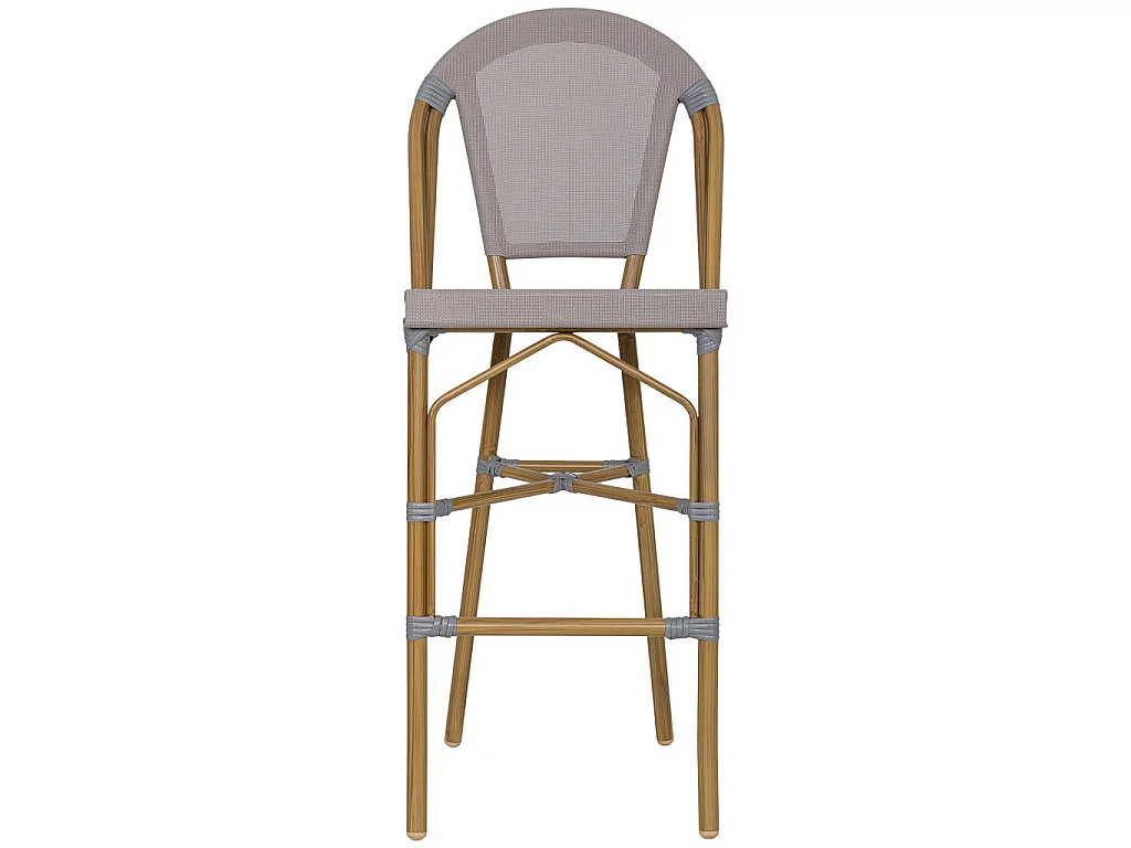 Hocker mit Ablagefach in Rotin, grau, 47x56x116 cm