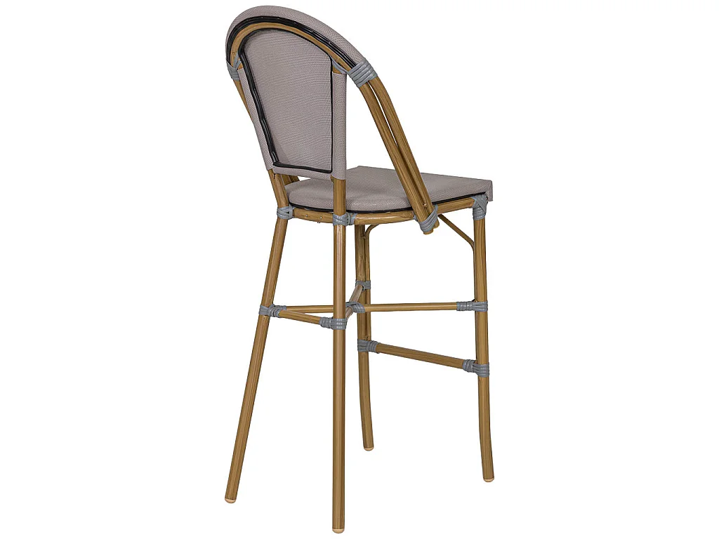 Hocker mit Ablagefach in Rotin, grau, 47x56x116 cm