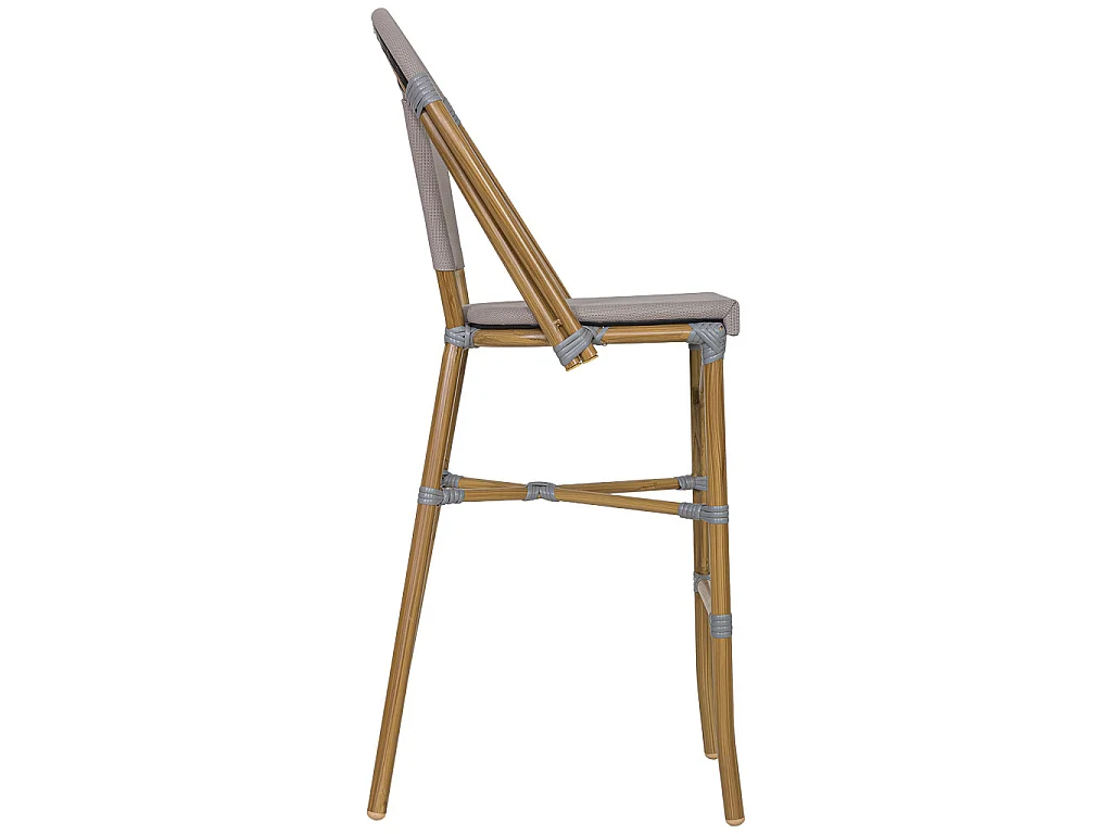 Hocker mit Ablagefach in Rotin, grau, 47x56x116 cm