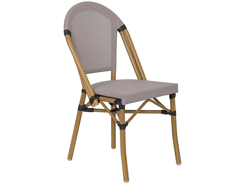 Silla de aluminio y ratán sintético gris 46x58x89cm