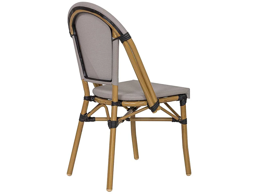 Silla de aluminio y ratán sintético gris 46x58x89cm