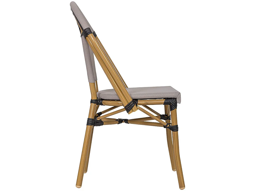 Silla de aluminio y ratán sintético gris 46x58x89cm